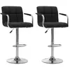 Image de Lot de 2 chaise de bar H. 112 cm non pliable interieur en plastique noir