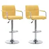 Image de Lot de 2 chaise de bar interieur non pliable en plastique H. 112 cm jaune