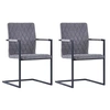 Image de Lot de 2 chaise de bureau H. 88.2 cm non pliable en plastique interieur gris