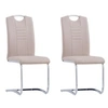 Image de Chaises à manger cantilever lot de 2 cappuccino similicuir