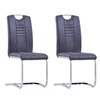 Image de Lot de 2 chaise de bureau en plastique non pliable interieur H. 100 cm gris