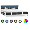 Image de Cadre de lit avec LED sans matelas gris similicuir 140x200 cm