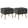 Image de Tables de chevet 2 pcs Noir 40x35x40 cm Similicuir