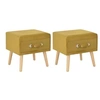 Image de Tables de chevet 2 pcs Moutarde 40x35x40 cm Velours
