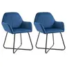 Image de Chaises de salle à manger 2 pcs Bleu velours