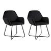 Image de Lot de 2 chaise en plastique non pliable interieur H. 84 cm noir