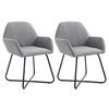 Image de Chaises de salle à manger 2 pcs Gris clair Tissu