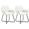 Image de Chaises de salle à manger 2 pcs Crème Tissu