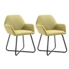 Image de Chaises de salle à manger 2 pcs Vert Tissu