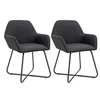 Image de Chaises à manger lot de 2 noir tissu
