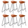 Image de Chaises de bar lot de 6 marron cuir véritable276366