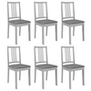 Image de Chaises à dîner avec coussins 6 pcs Gris Caoutchouc solide