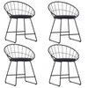 Image de Lot de 4 chaise en acier non pliable H. 72.5 cm interieur noir