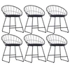 Image de Lot de 6 chaise en acier non pliable H. 72.5 cm interieur noir