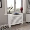 Image de Cache-radiateur - - Blanc - MDF - Design moderne à lattes