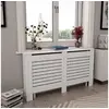Image de Cache-radiateur Blanc - - 152x19x81,5 cm - MDF - Espace de rangement pour livres et ornements