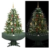 Image de Arbre de Noël Neigeux avec Base de Parapluie Sapin de Noël Artificiel Arbre Décoration de Noël Salon Salle de Séjour Maison Intérieur Vert 140 cm
