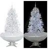 Image de Arbre de Noël neigeux avec base de parapluie Blanc 170 cm