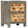 Image de Table de chevet Gris 40x30x50 cm Bois de manguier massif