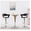 Image de Tabourets de bar lot de 2 gris bois courbé et tissu