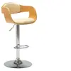 Image de Tabouret de bar Crème Bois courbé et similicuir283120
