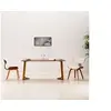Image de Lot de 2 chaise en bois pliable H. 78 cm interieur beige