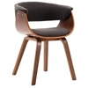 Image de Chaise de salle à manger Gris Bois courbé et tissu