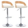 Image de Lot de 2 chaise de bar interieur non pliable en bois H. 80 cm beige