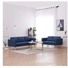 Image de Ensemble de Canapé 2 pcs Mobilier de Salon Meuble de Salon Canapé-Lit Sofa de Salon Maison Salle de Séjour Intérieur Tissu Bleu 276853