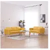 Image de Ensemble de canapé 2 pcs Tissu Jaune