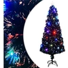 Image de Arbre de Noël Pré-éclairé avec Support, Sapin de Noël avec LED, Décoration de Vacances, Ornement de Fête Intérieur Extérieur, 240 cm Fibre Optique