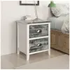 Image de Table de chevet Gris et blanc 38x28x45 cm Bois de Paulownia