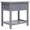 Image de Table de chevet Gris 40x29x42 cm Bois de Paulownia