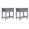 Image de Tables de chevet 2 pcs Gris 40x29x42 cm Bois de Paulownia