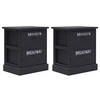 Image de 2 pcs Tables de chevet Noir 38x28x45 cm Bois de Paulownia