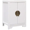 Image de Table de chevet Blanc 38 x 28 x 52 cm Bois de Paulownia