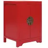 Image de Table de Chevet Table de Nuit Armoire de Chevet Bout de Canapé Chambre à Coucher Salon Maison Intérieur Rouge Bois de Paulownia