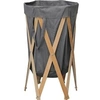 Image de Panier à linge pliable Gris Bois et tissu