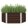 Image de Jardinière surélevée Marron 129x129x46 cm Acier galvanisé