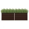 Image de Lit surélevé de jardin Marron 160x40x45 cm Acier galvanisé