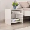Image de Table de chevet Blanc brillant 40x30x40 cm bois d ingénierie