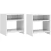 Image de Tables de chevet 2pcs Blanc brillant 40x30x40cm bois ingénierie