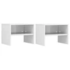 Image de Tables de chevet 2pcs Blanc brillant 40x30x30cm Bois ingénierie