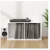 Image de Boîte de rangement de vinyles Blanc brillant 71x34x36 cm