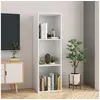 Image de Bibliothèque Meuble TV Blanc 36x30x114 cm Bois d ingénierie