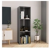 Image de Bibliothèque Meuble TV Gris brillant Bois d'ingénierie