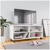 Image de Meuble TV avec roulettes Blanc 90x35x35 cm Bois d ingénierie