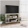 Image de Meuble TV et roulettes chêne sonoma 80x40x45 cm bois ingénierie