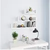 Image de Wandschappen 3 st bewerkt hout wit800198