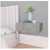 Image de Table de chevet flottante Gris béton Bois d ingénierie